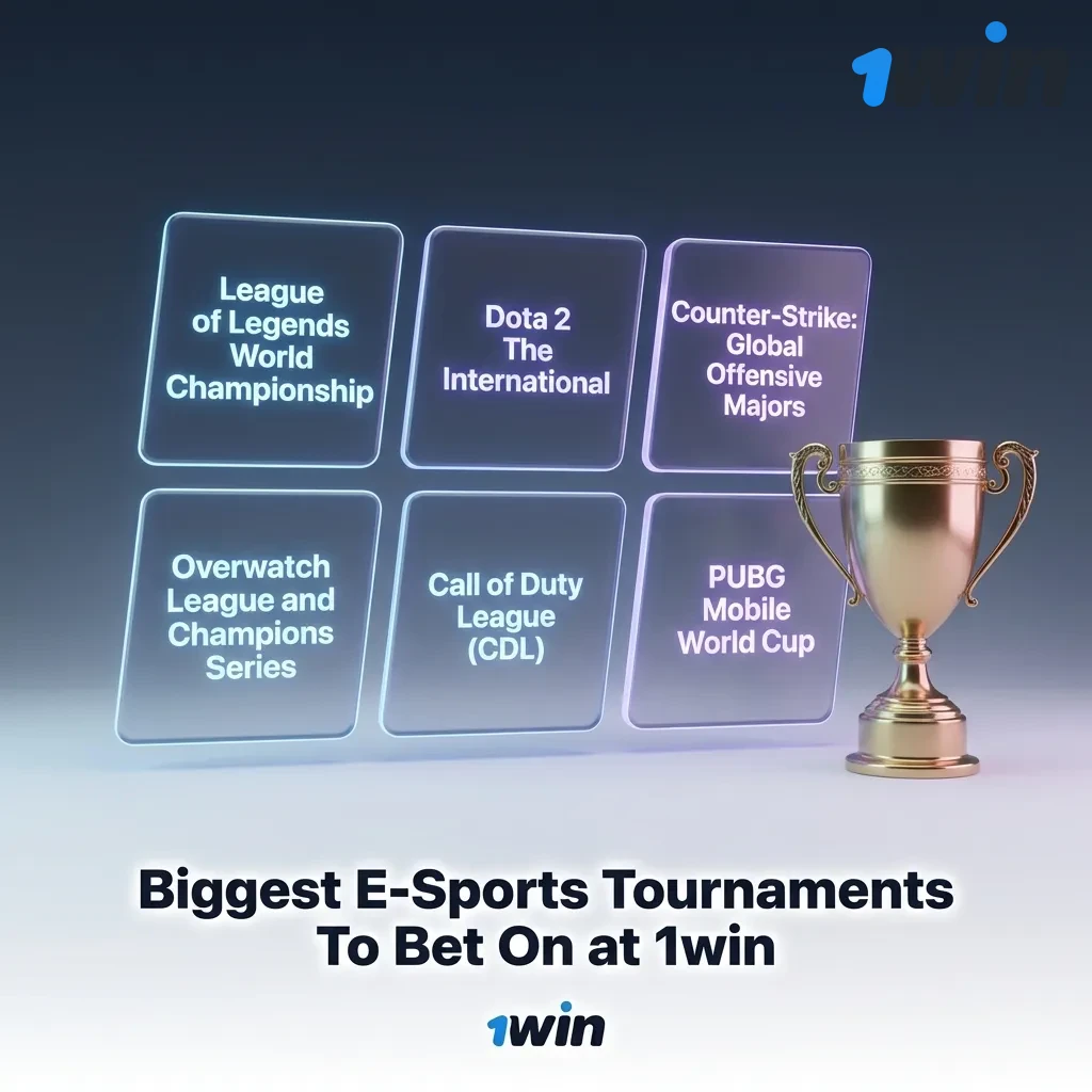 Table showing major esports tournaments for betting including Dota 2, CS2, League of Legends, Valorant, and other games