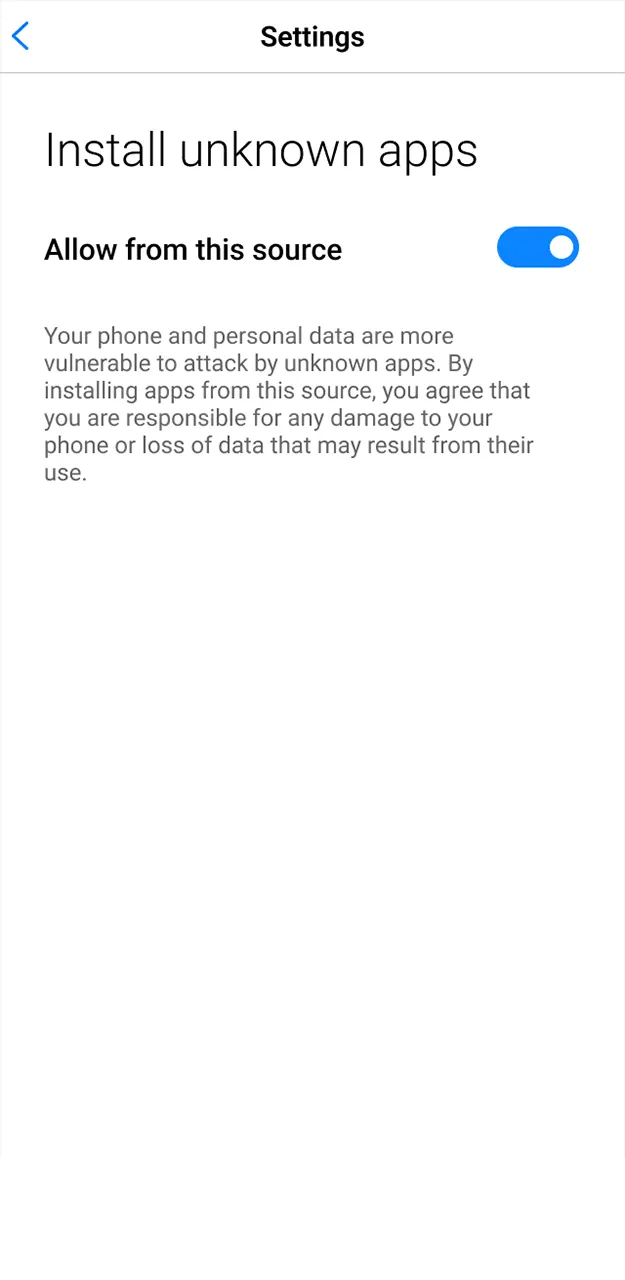 Adjust your smartphone security preferences to allow installation from unknown sources for 1win.