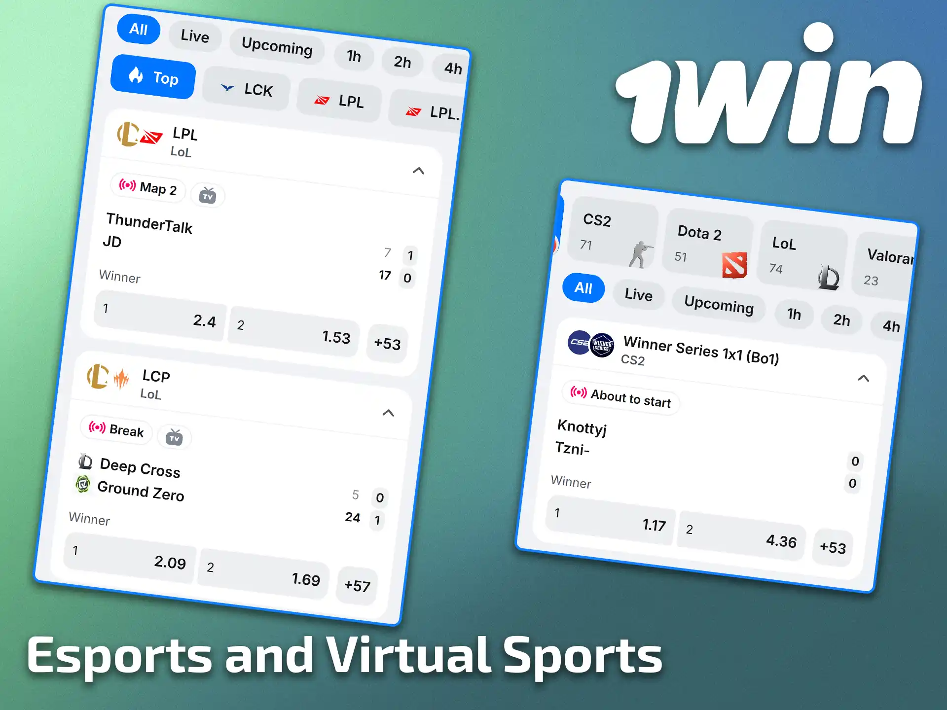 Place wagers on cyber tournaments in 1win esports and virtual sports betting.