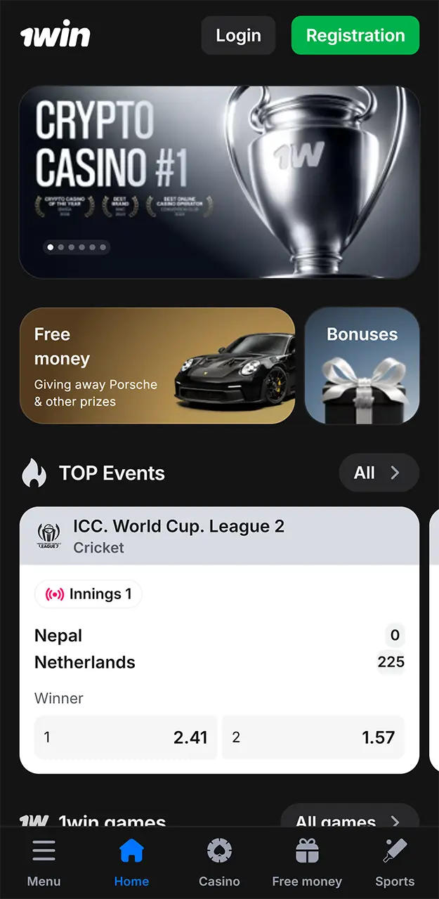 Download the 1win app for Android and iOS.