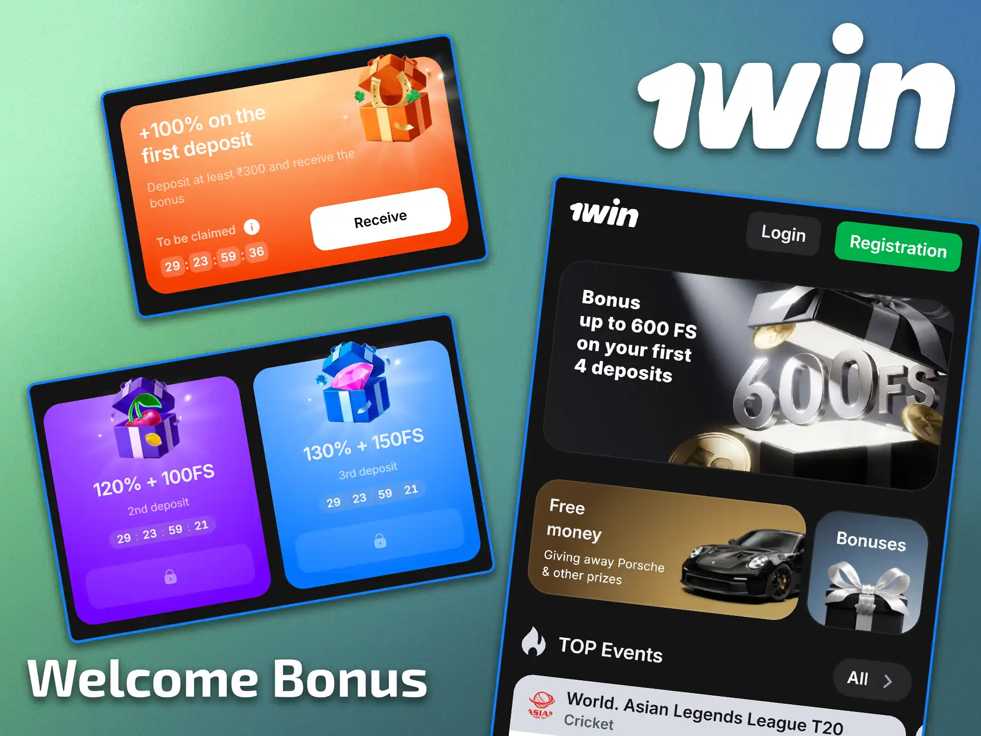 Boost your initial deposit by claiming a welcome bonus for newcomers in the 1win app.