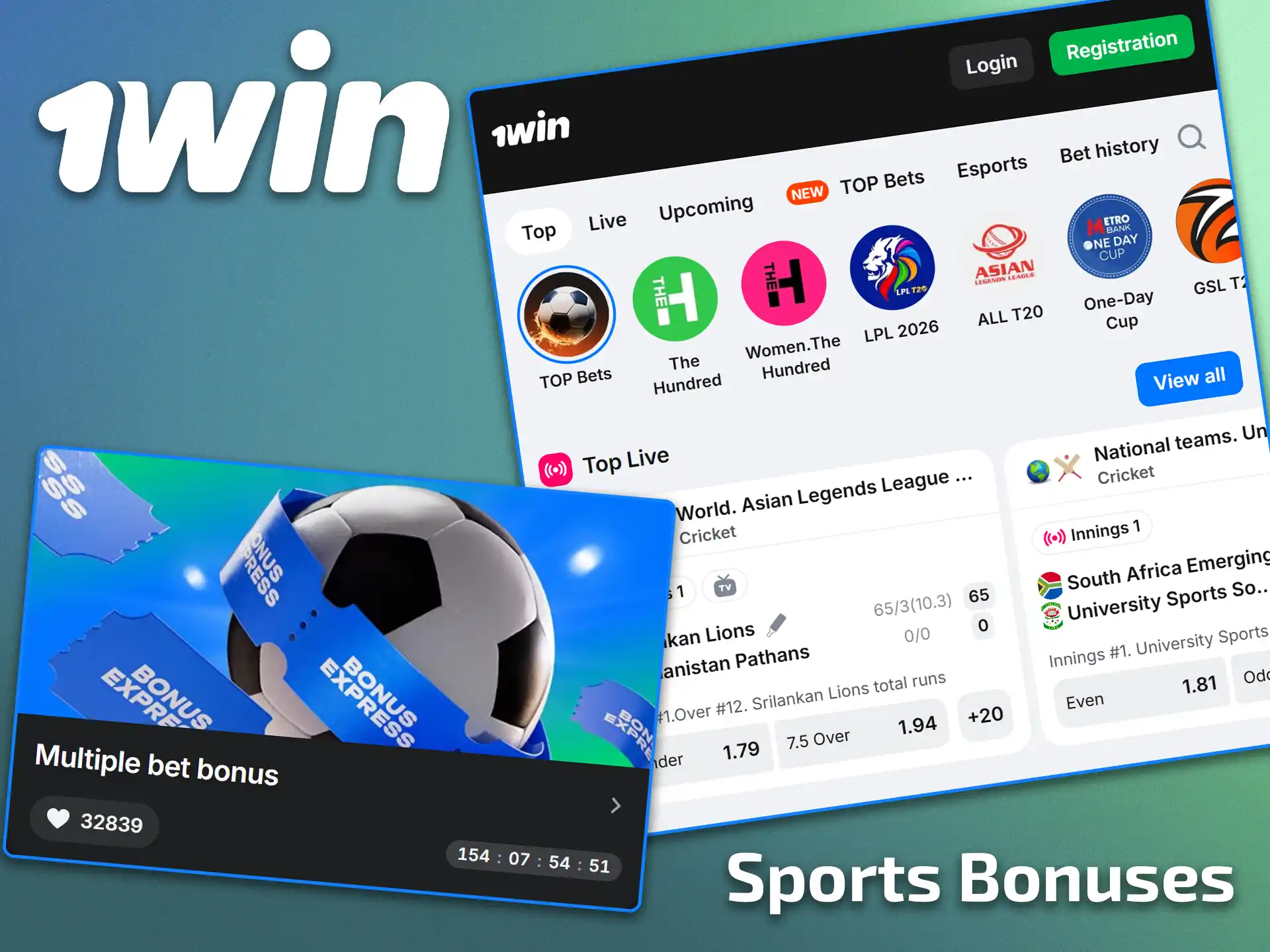 Place your predictions using sports betting bonuses on the 1win sportsbook.