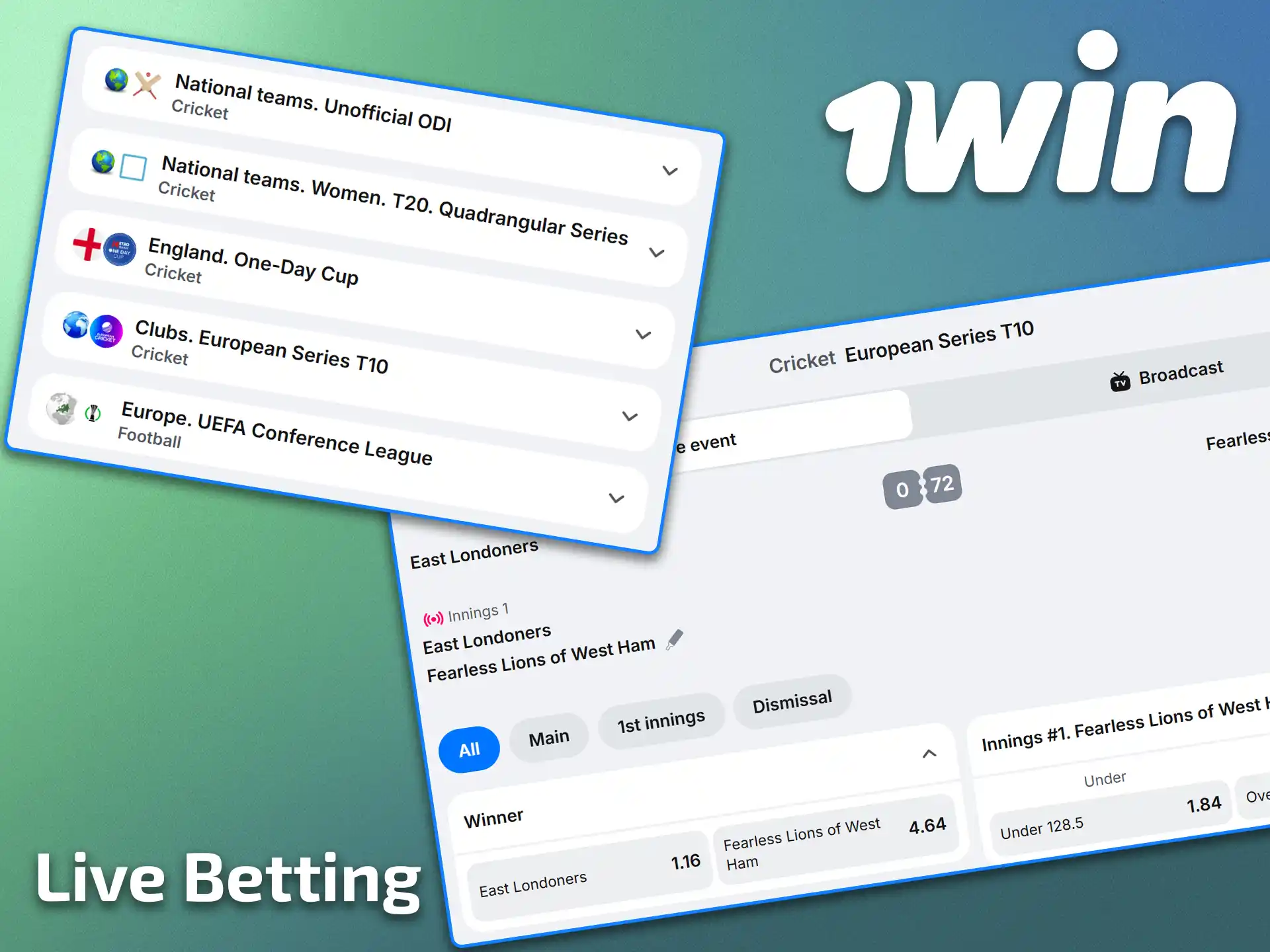 React to dynamic match events in real time with live betting on 1win.