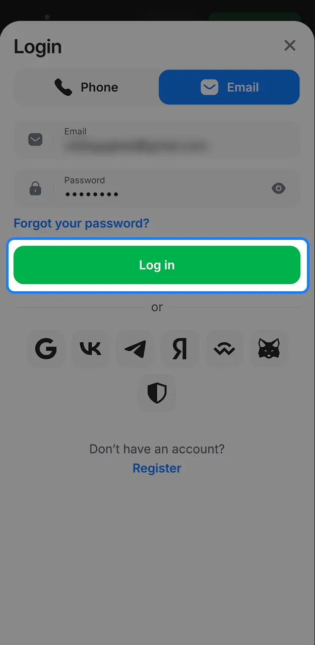 Please confirm that you have logged in to your 1win account.