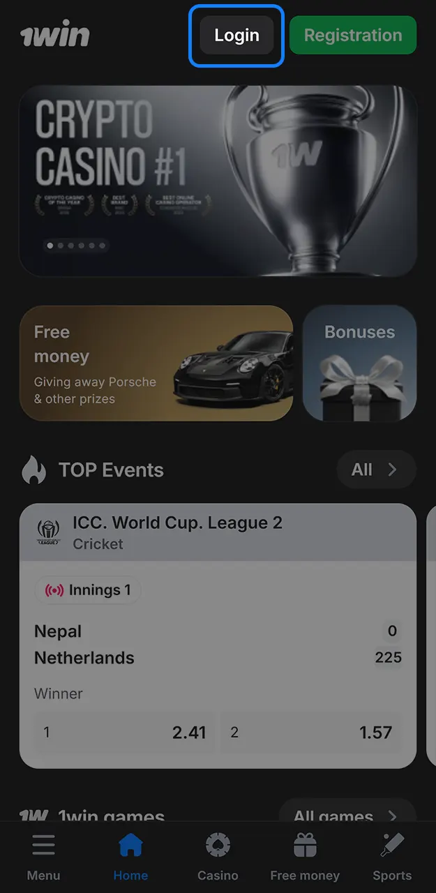 Find out how to log in to 1win.
