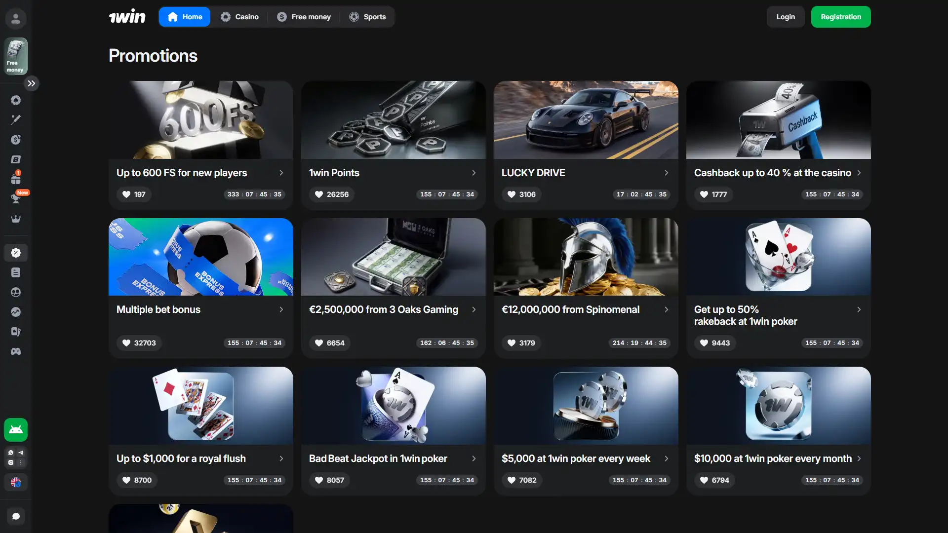 Check out the available promotions and bonuses at 1win.