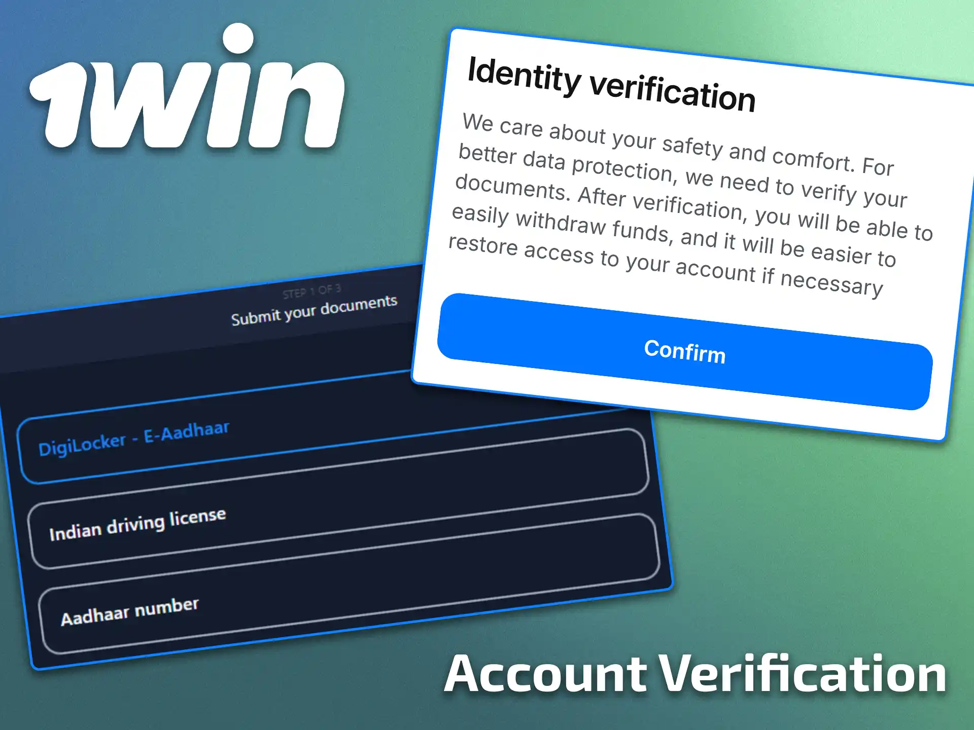 Find out how to quickly complete the verification process on 1win.