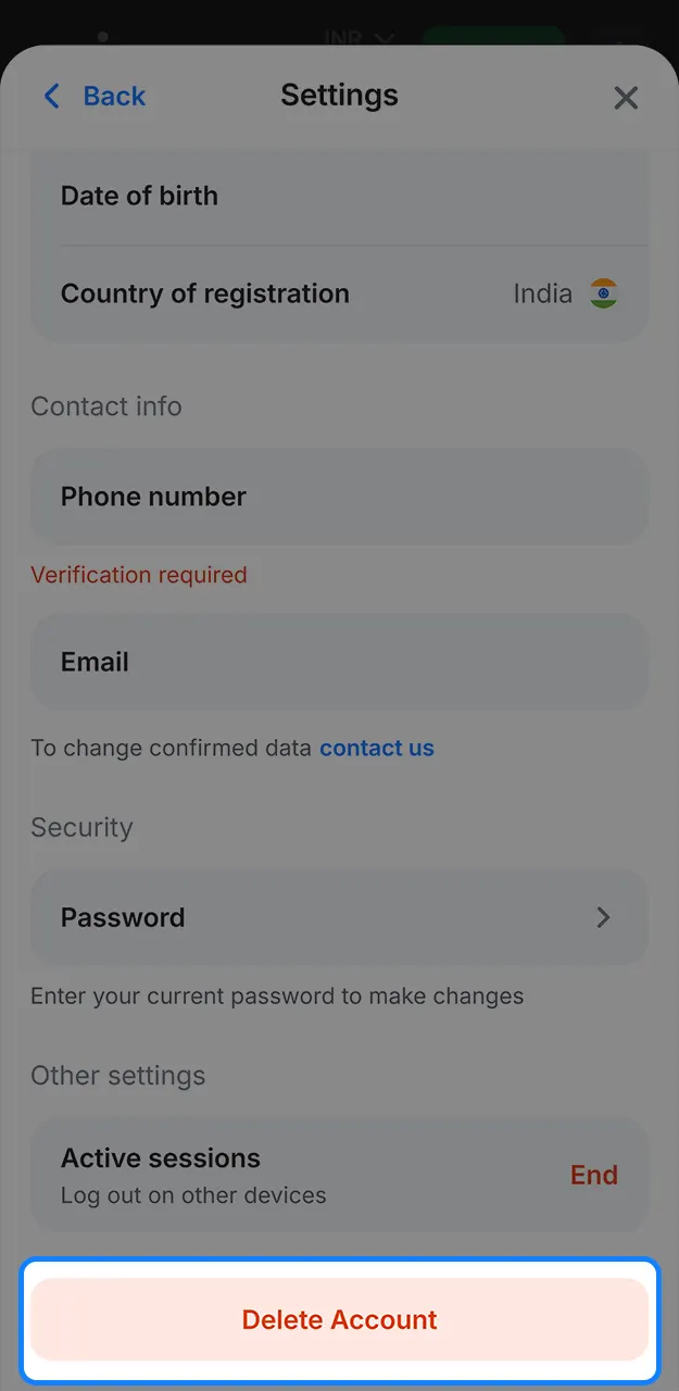 Find out how to quickly delete your 1win account.