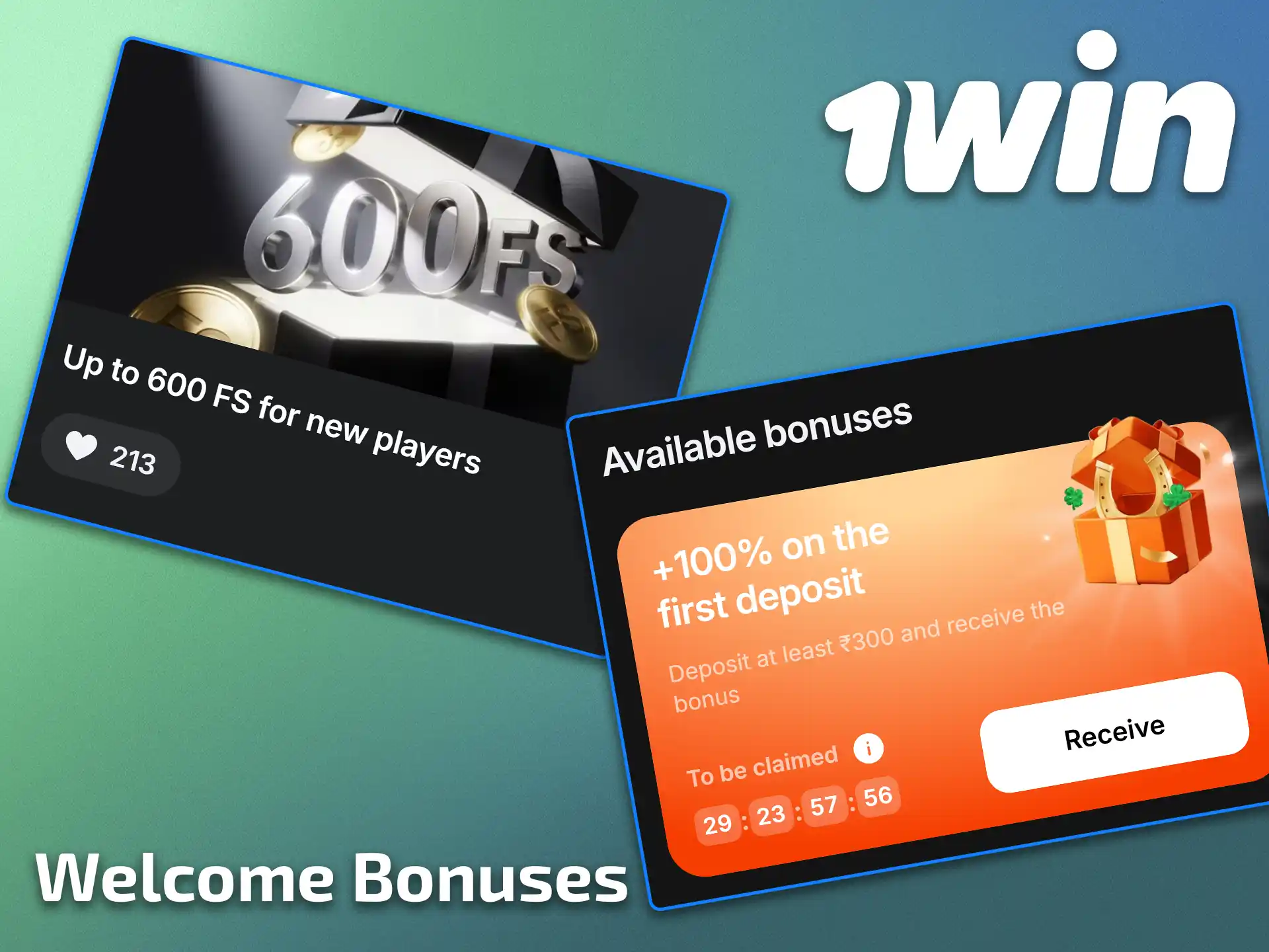 Get a welcome bonus when you sign up for 1win.